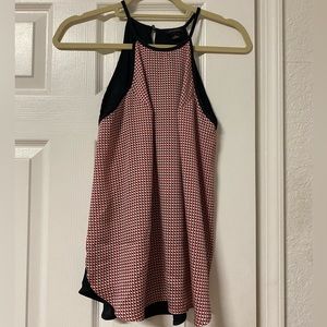 Ann Taylor red & navy high neck top